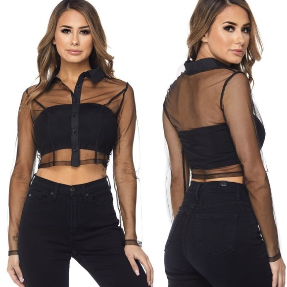 Heiress Blank Tops - 1L left! Mesh Crop Top